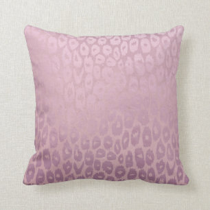 Lilac Rode Golg Glitter Leopard Texture Throw Pillow