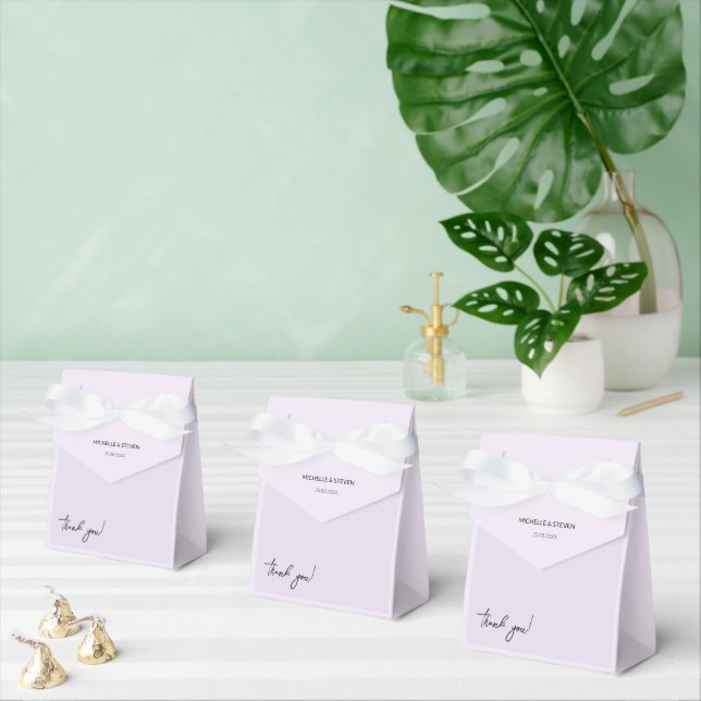 Lilac Romantic Calligraphy Script Favor Boxes (Multiple)