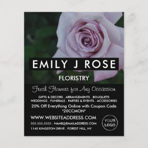 Lilac Rose, Florist, Floristry Advertising Flyer