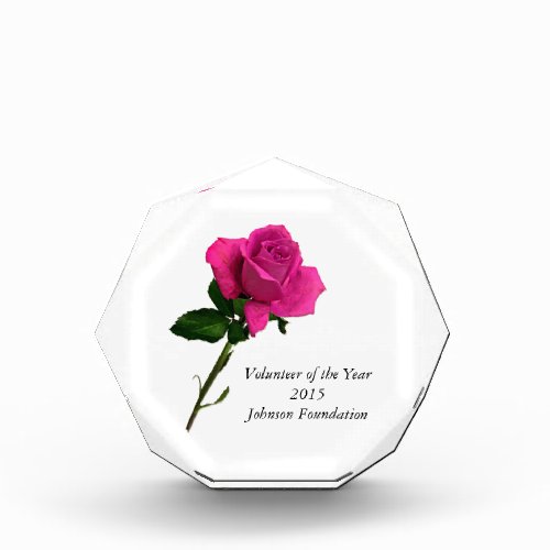 Lilac Rose Octagonal Keepsake Acrylic Award