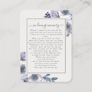 Lilac Roses Photo Funeral Memorial Poem Card
