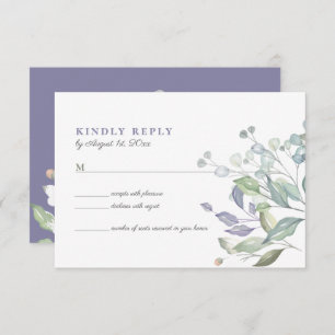 Lilac Rustic Eucalyptus Wedding RSVP Card