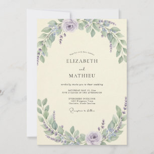 Lilac Sage Foliage Eucalyptus Wedding Invitation