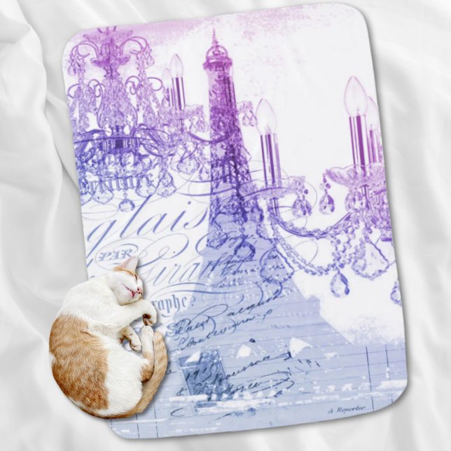 lilac scripts chandelier paris eiffel tower swaddle blanket (lilac scripts chandelier paris eiffel tower swaddle blanket)