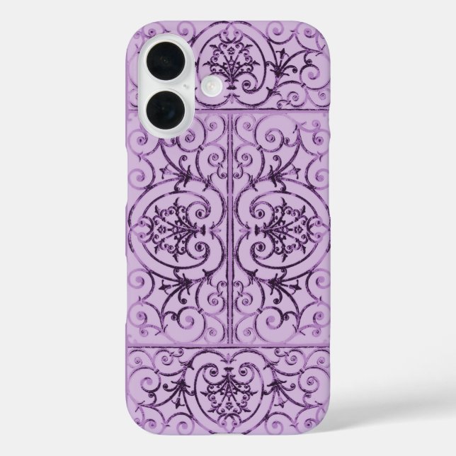 Lilac scrollwork pattern Case-Mate iPhone case (Back)
