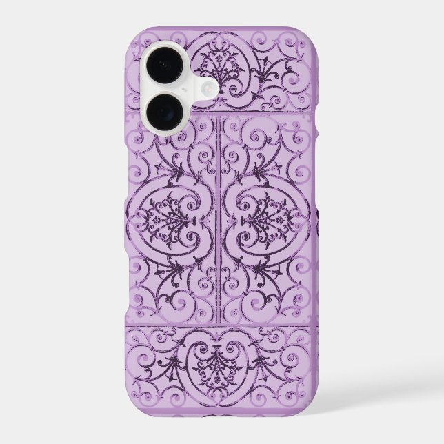 Lilac scrollwork pattern Case-Mate iPhone case (Back)