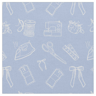 Lilac Sewing Themed Pattern Fabric