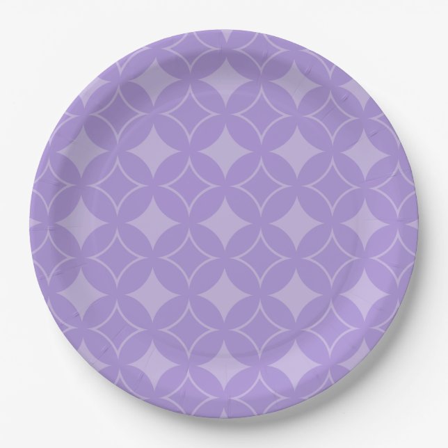 Lilac shippo pattern paper plates (Front)