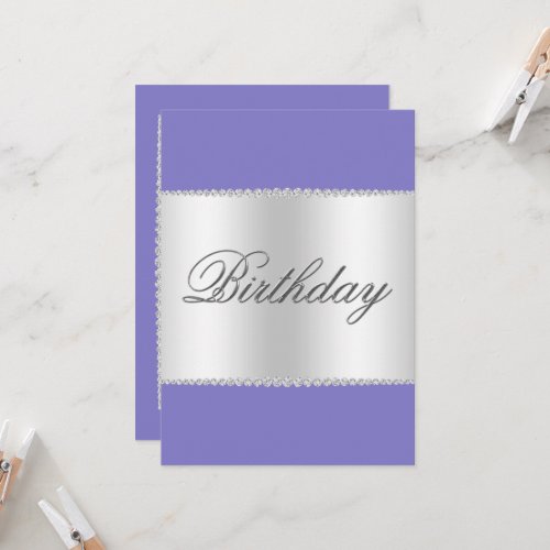 Lilac Silver  Gems Birthday Invitation