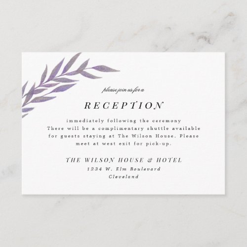 Lilac Simple Branch Wedding Reception Enclosure Ca Save The Date