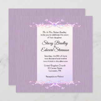 Lilac Simplicity Traditional Wedding Invitation
