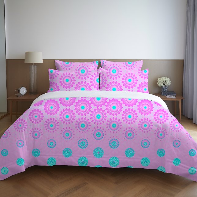 Lilac, Sky Blue and Pink Flowers Duvet Cover (Creator Uploaded)