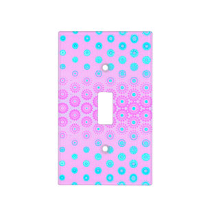 Lilac, Sky Blue and Pink Flowers Light Switch Cover
