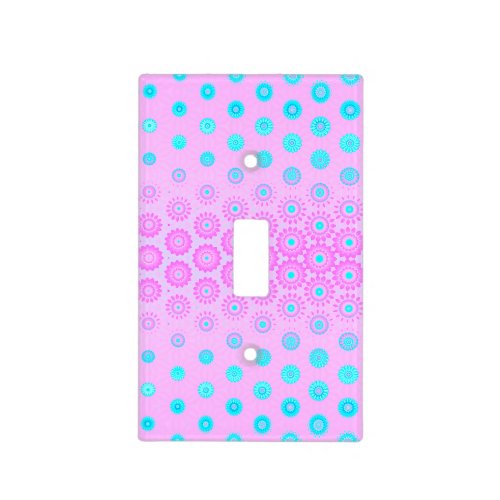 Lilac Sky Blue and Pink Flowers Light Switch Cover