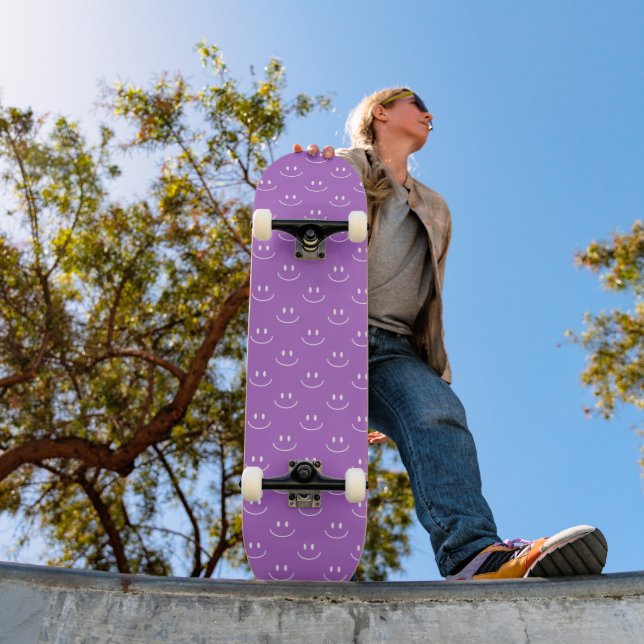 Lilac Smile Pattern Skateboard (Outdoor 1)