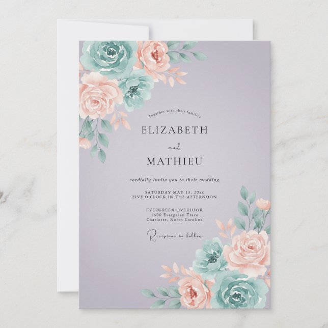 Lilac Soft Spring Wedding Invitation (Front)