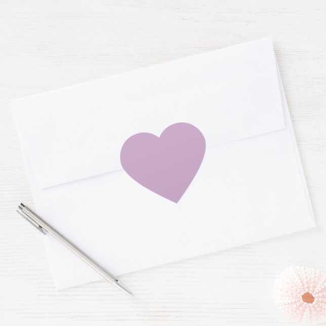 Lilac Solid Color Heart Sticker (Envelope)