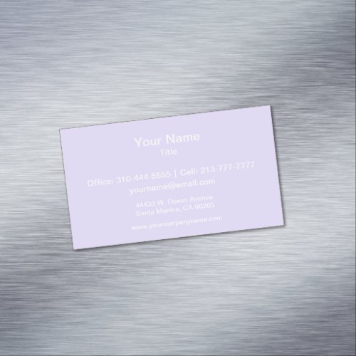 Lilac Solid Color Magnetic Business Card