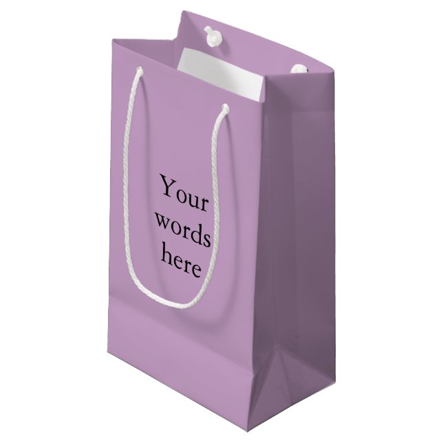 Lilac Solid Color Personalized Small Gift Bag (Front Angled)