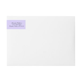 Lilac Solid Color Wrap Around Label by SimplyColor at Zazzle