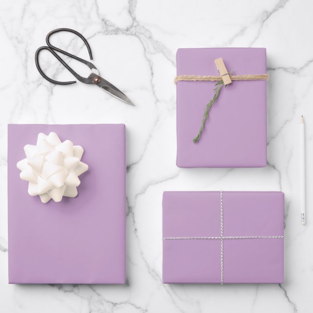 Lilac Solid Color Wrapping Paper Sheets (Front)