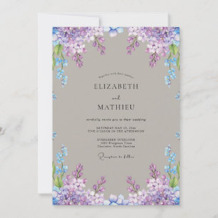 Lilac Sophisticated Spring Wedding Invitation