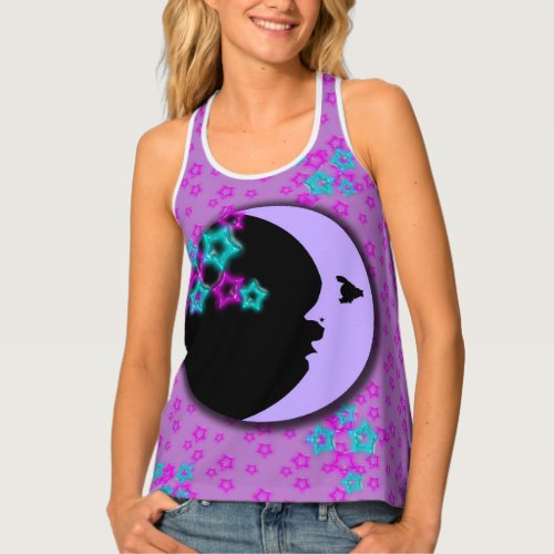 Lilac Space Princess Bubble Star and Moon Nighty A Tank Top