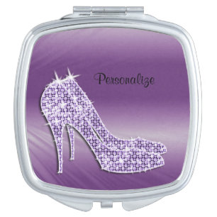 Lilac Sparkly Stiletto Shoes Vanity Mirror
