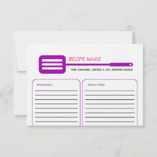 Lilac Spatula Recipe Card