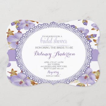 Lilac Spring Bridal Shower Invitation by ThreeFoursDesign at Zazzle