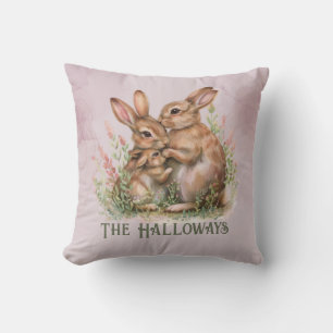 Lilac Spring Bunny Custom Throw Pillow
