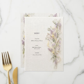 Lilac Spring Garden Menu Card