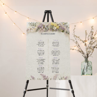 Lilac Spring Garden Seating Chart Foam Board