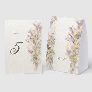 Lilac Spring Garden Table Number Paper Table Tent