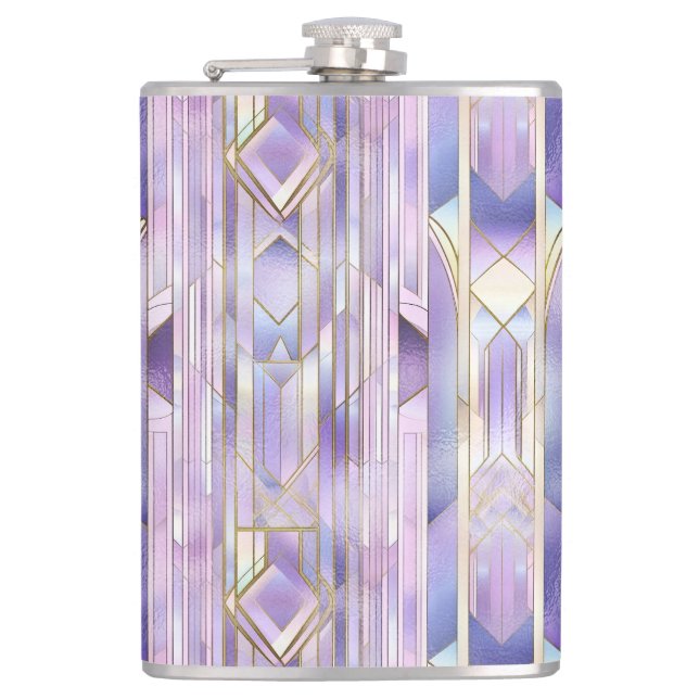 Lilac Stained Glass Elegance Flask (Front)