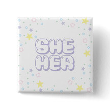 Lilac Star Confetti She/Her Pronouns