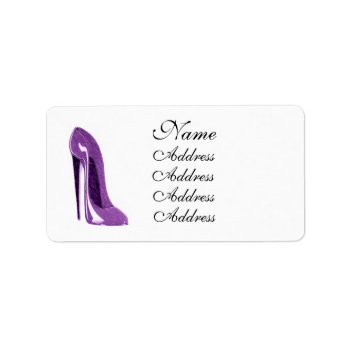 Lilac Stiletto Shoe Art Label by ckeenart at Zazzle