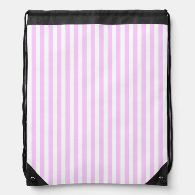 Lilac Stripe Classic drawstring backpack (Front)