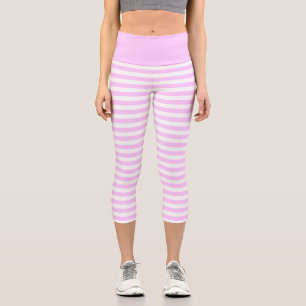 Lilac Stripe horizontal High Waisted Capris