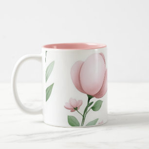 Lilac Striped Milk Jug Two-Tone Coffee Mug