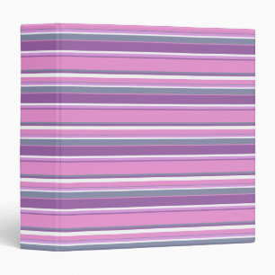 Lilac stripes 3 ring binder