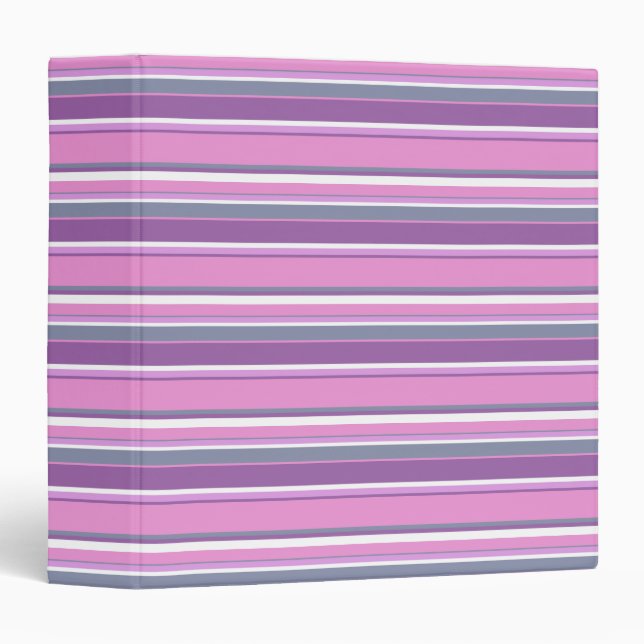 Lilac stripes 3 ring binder (Front/Spine)