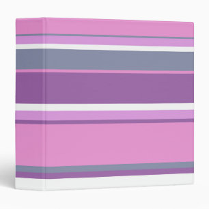 Lilac stripes 3 ring binder