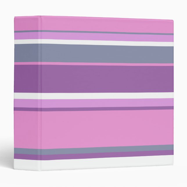 Lilac stripes 3 ring binder (Front/Spine)
