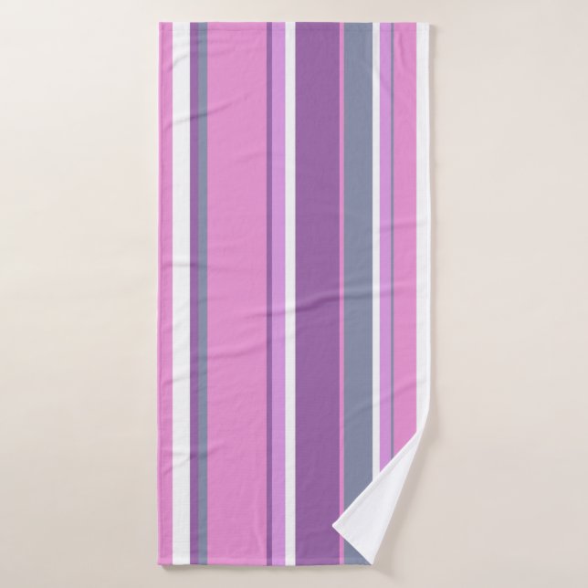 Lilac stripes bath towel (Bath Towel)