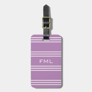 Lilac Stripes custom luggage tag