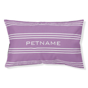 Lilac Stripes custom monogram dog beds