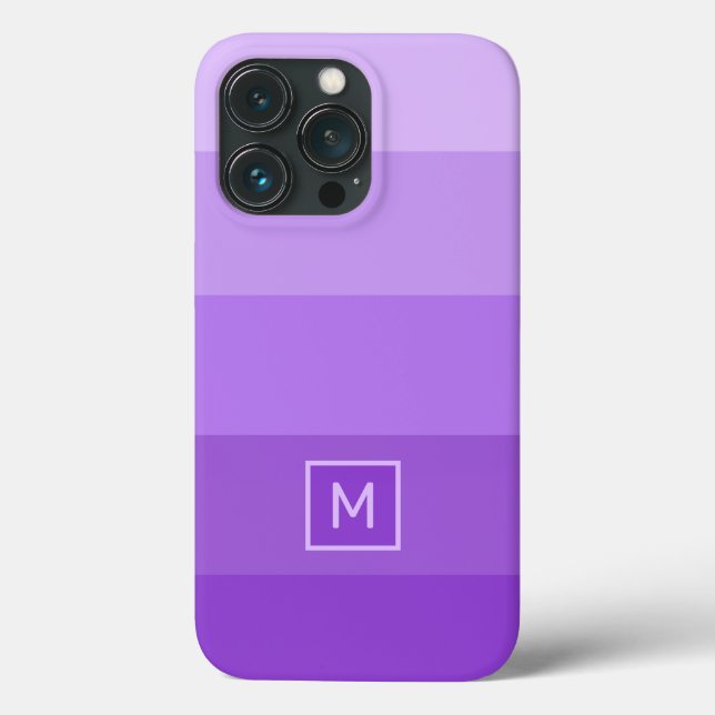 Lilac Stripes custom monogram phone cases (Back)