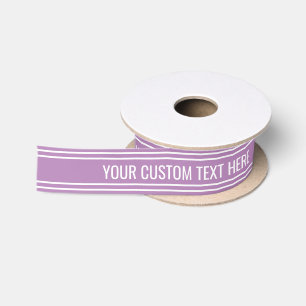 Lilac Stripes custom text ribbon
