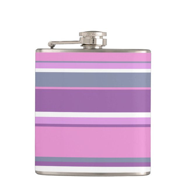 Lilac stripes flask (Front)